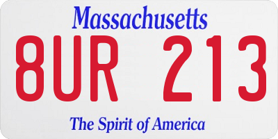 MA license plate 8UR213