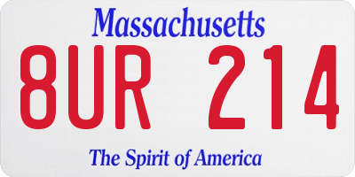 MA license plate 8UR214