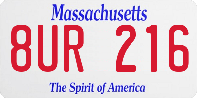 MA license plate 8UR216
