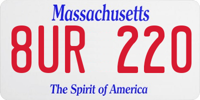 MA license plate 8UR220