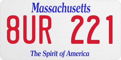 MA license plate 8UR221