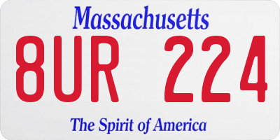 MA license plate 8UR224