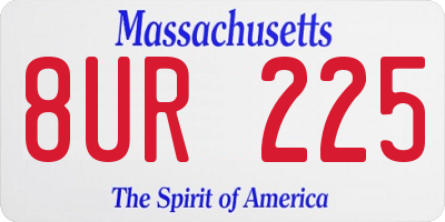 MA license plate 8UR225