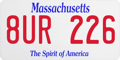 MA license plate 8UR226