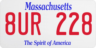MA license plate 8UR228
