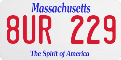 MA license plate 8UR229
