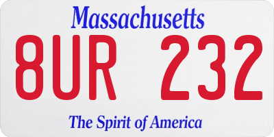 MA license plate 8UR232