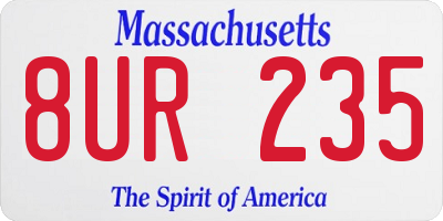MA license plate 8UR235