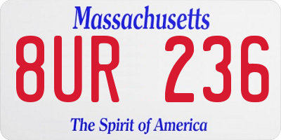 MA license plate 8UR236