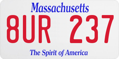 MA license plate 8UR237