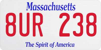 MA license plate 8UR238