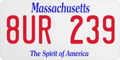 MA license plate 8UR239