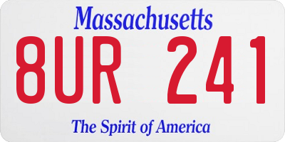 MA license plate 8UR241