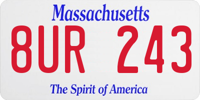 MA license plate 8UR243
