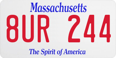 MA license plate 8UR244