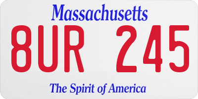 MA license plate 8UR245