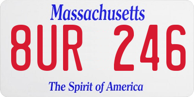 MA license plate 8UR246