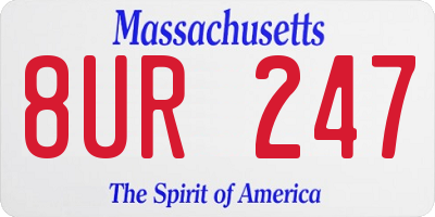 MA license plate 8UR247
