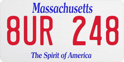 MA license plate 8UR248