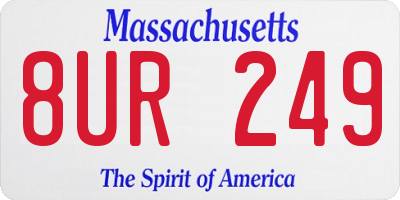 MA license plate 8UR249