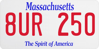 MA license plate 8UR250