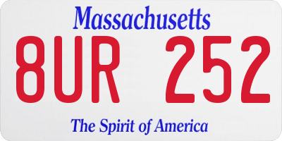 MA license plate 8UR252