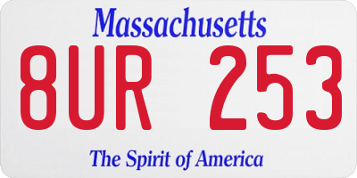 MA license plate 8UR253