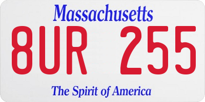 MA license plate 8UR255