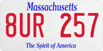 MA license plate 8UR257