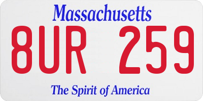 MA license plate 8UR259