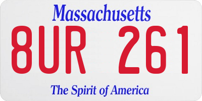 MA license plate 8UR261