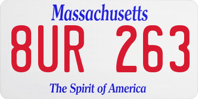 MA license plate 8UR263