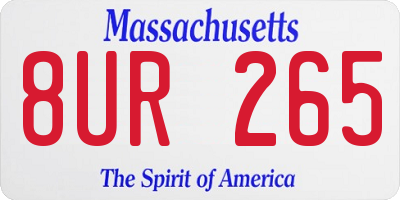 MA license plate 8UR265