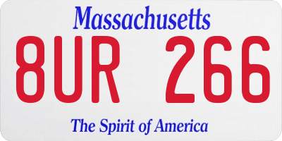 MA license plate 8UR266