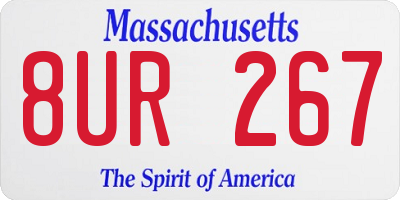 MA license plate 8UR267