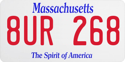 MA license plate 8UR268