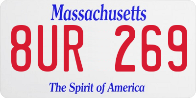 MA license plate 8UR269