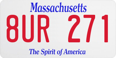MA license plate 8UR271