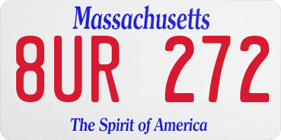 MA license plate 8UR272