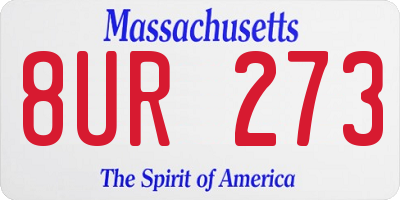 MA license plate 8UR273