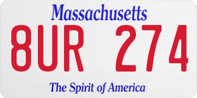 MA license plate 8UR274
