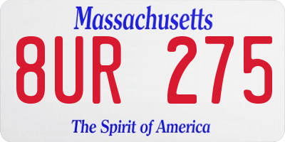 MA license plate 8UR275
