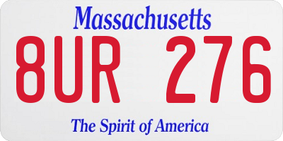 MA license plate 8UR276