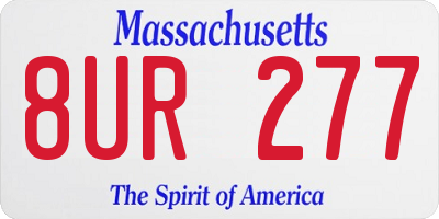 MA license plate 8UR277