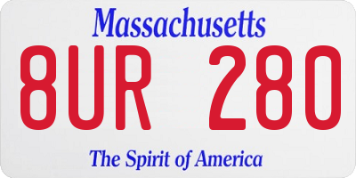 MA license plate 8UR280