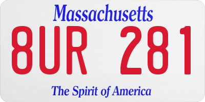 MA license plate 8UR281