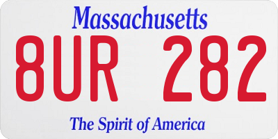 MA license plate 8UR282