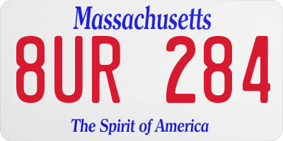 MA license plate 8UR284