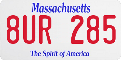MA license plate 8UR285