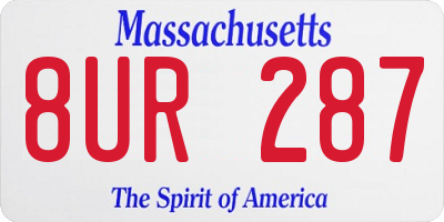 MA license plate 8UR287